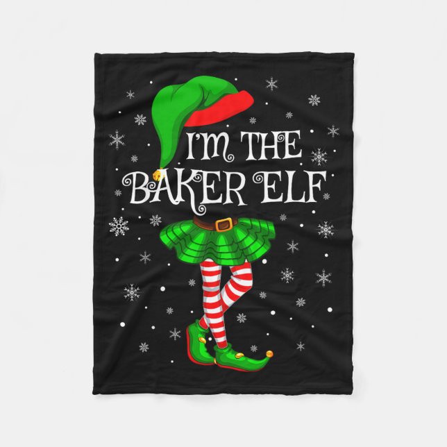 Couverture Polaire Family Matching Women Girls I'm The Baker Elf Chri (Devant)