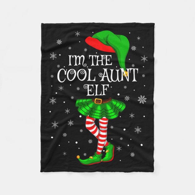 Couverture Polaire Family Matching Women Girls I'm The Cool Aunt Elf  (Devant)