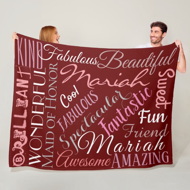 Couverture Polaire Fantastic Maid of Honour Personnaliser les noms 'n (En situation)