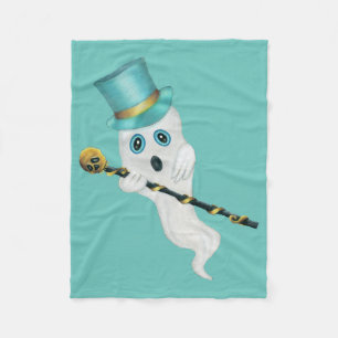 Couverture Polaire Fantôme blanc dans le chapeau supérieur avec canne