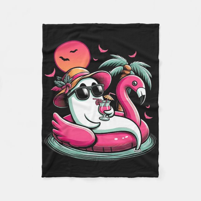 Couverture Polaire Fantôme Dans Le Flamant rose Lifebuoy Sur Un Bassi (Devant)