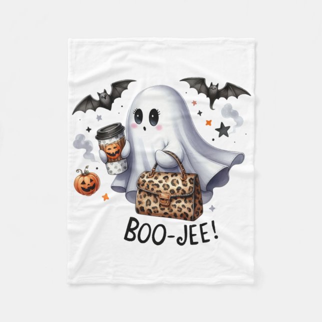 Couverture Polaire Fantôme Halloween Éffrayant Boom Automne Halloween (Devant)