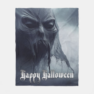 Couverture Polaire Fantôme noir dans un paysage infernal - Halloween