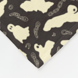 Couverture Polaire Fantômes crémeux - motif d'Halloween.