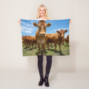 Couverture Polaire Farms Brown cow