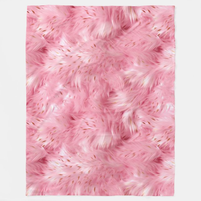 Couverture Polaire Faux Faux Rose (Devant)