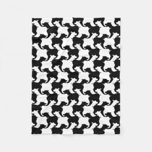 Couverture Polaire Faux pied de poule avec Chiens mode Blanche 2