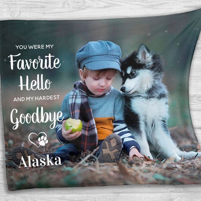 Couverture Polaire Favori Hello Hardest Goodbye Dog Pet Memorial (Créateur téléchargé)