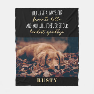 Couverture Polaire Favori Hello Hardest Goodbye Pet Memorial