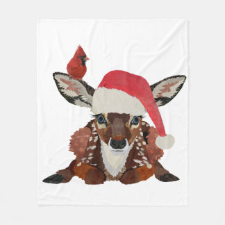 COUVERTURE POLAIRE FAWN & CARDINAL CHRISTMAS