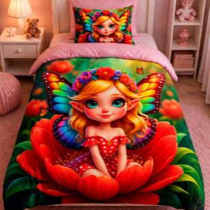 Couverture Polaire Fée Princesse Fantaisie Florale Chambre Enfant Mig