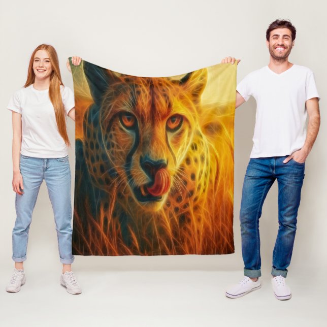 Couverture Polaire Feisty Cheetah (En situation)