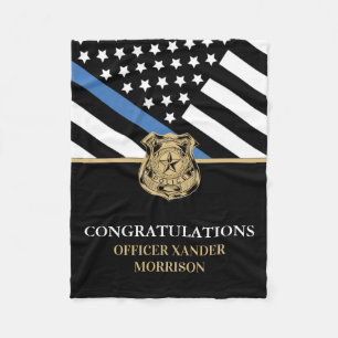 Couverture Polaire Félicitations à la Police Blue Line Flag