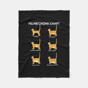 Couverture Polaire Feline Chonk Graphique Drôle Chat Échelle Mème Cha