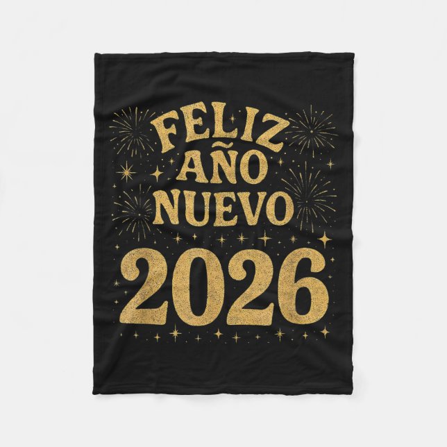 Couverture Polaire Feliz Año Nuevo 2026 Spanish Fireworks New Year Fi (Devant)
