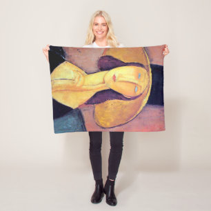 Couverture Polaire Femme avec grand Casquette, Modigliani