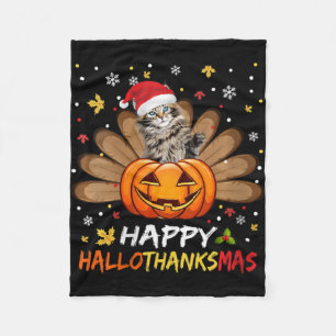 Couverture Polaire Femme Chat mignonne Hallothanksmas Halloween que