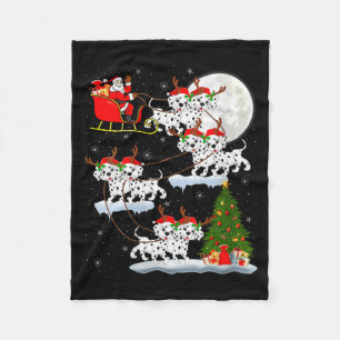 Couverture Polaire Femme Dalmatian Chien Père Noël Traîneau Volant Dr