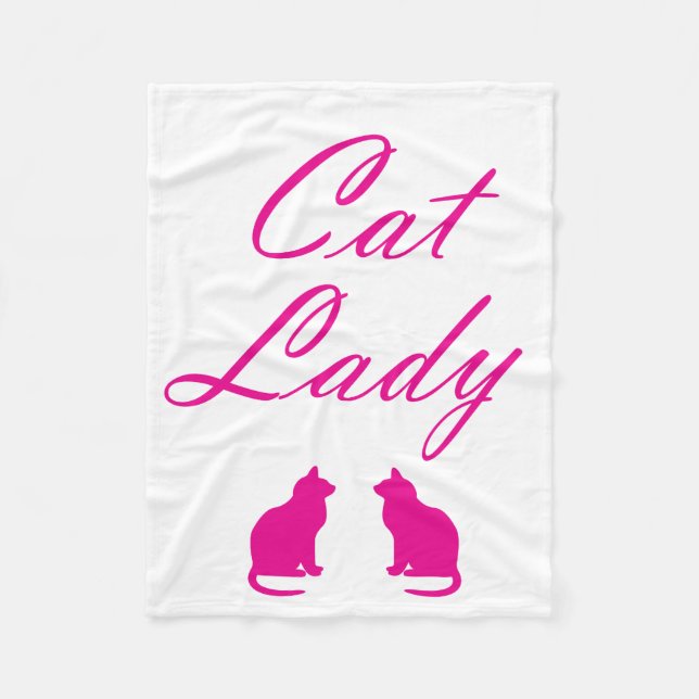 Couverture Polaire Femme de chat rose (Devant)