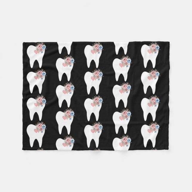 Couverture Polaire Femme Dentiste Étudiante Adjointe Hygiéniste (Devant (Horizontal))