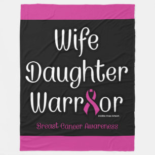 Couverture Polaire Femme Fille Guerrière...Cancer du sein