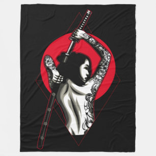 Couverture Polaire Femme japonaise Warrior