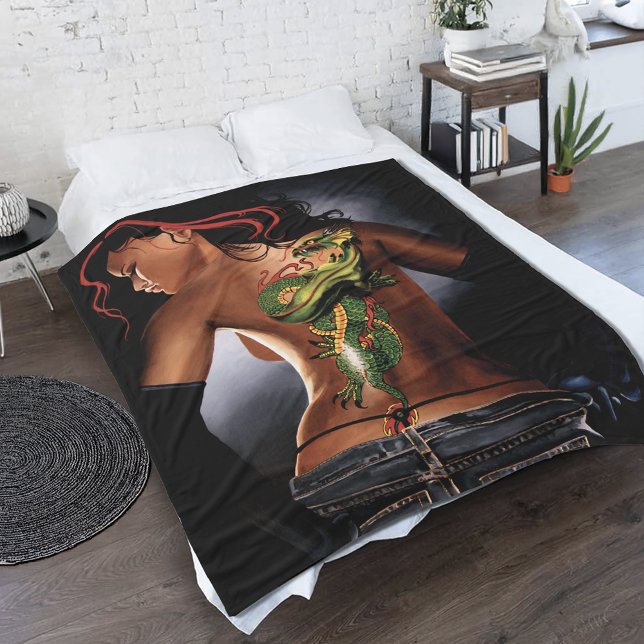 Couverture Polaire Femme tribale Dragon (Créateur téléchargé)