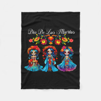 Couverture Polaire Femmes Crâne de Sucre Dia De Los Muertos Catrina J