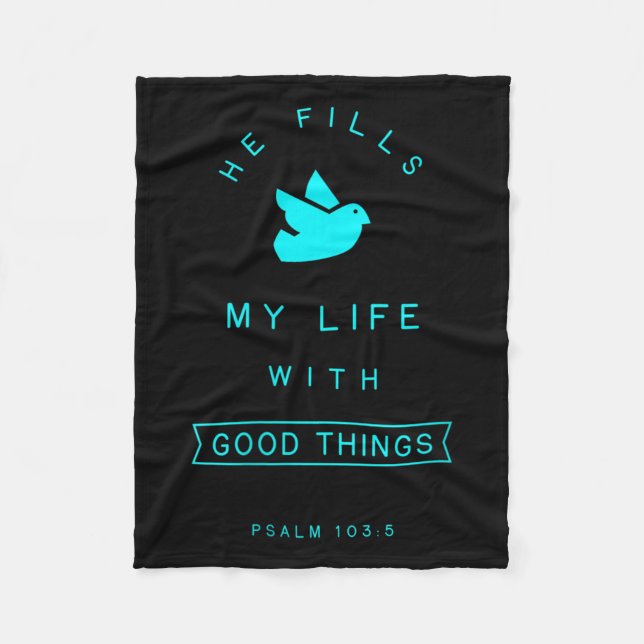 Couverture Polaire Femmes Psaume 103 Bonnes choses Bible Verse Citati (Devant)