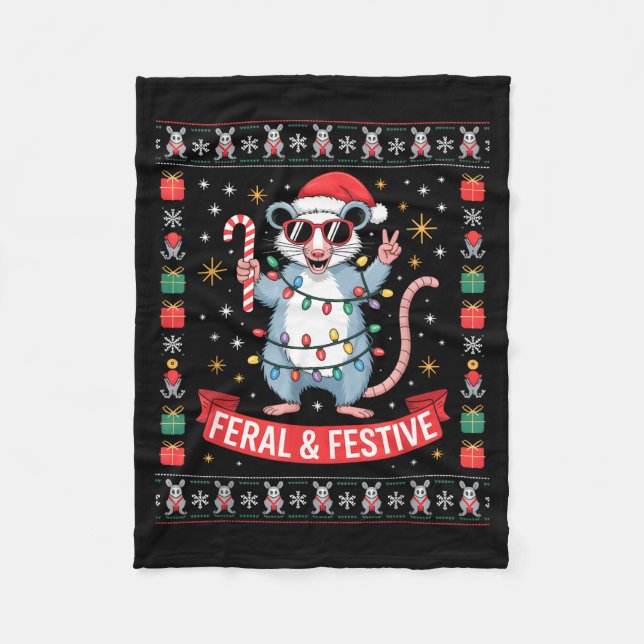 Couverture Polaire Feral And Festive Ossum Christmas Sweater  (Devant)