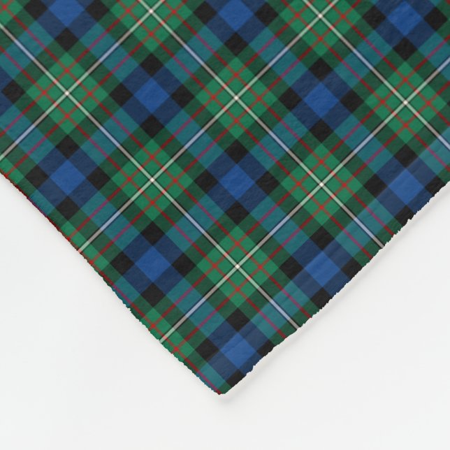 Couverture Polaire Ferguson Clan bleu, vert et rouge Tartan (Coin)