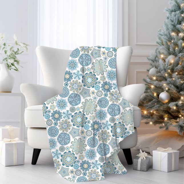 Couverture Polaire Festif Chic Floral Mandala Flakes Motif (Créateur téléchargé)