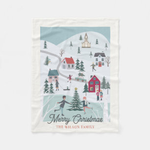 Couverture Polaire Festif Noël Ville/Village