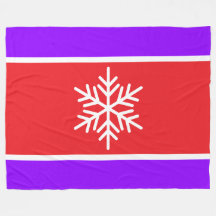 Festif Violet rouge vif rayures blanches Snowflake