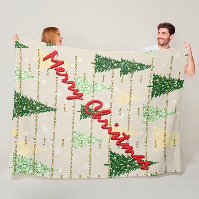 Couverture Polaire Festive Christmas Luxury Christmas Trees (En situation)