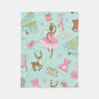 Couverture Polaire Festive Holiday Pastel Black Ballerina Teddy Bears