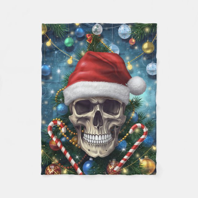Couverture Polaire Festive Santa Skull (Devant)