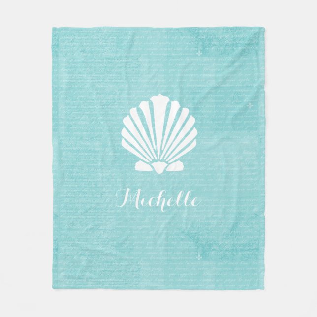 Couverture Polaire Feston Shell Girly d'Aqua de plage chic avec le (Devant)