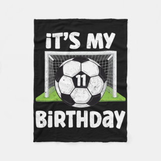 Couverture Polaire Fête d'anniversaire de 11 ans pour footballeur enf