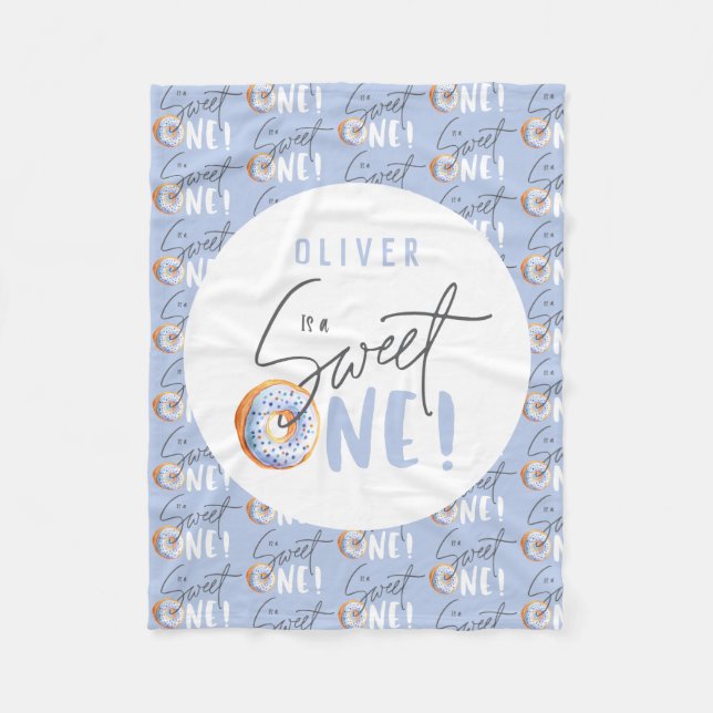 Couverture Polaire Fête de 1er anniversaire de Donut sucré (Devant)