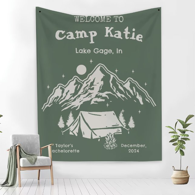 Couverture Polaire Fête de Bachelorette de Camp Vert Simple Moderne  (Créateur téléchargé)