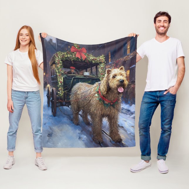 Couverture Polaire Fête de Noël de Wheaten Terrier (En situation)