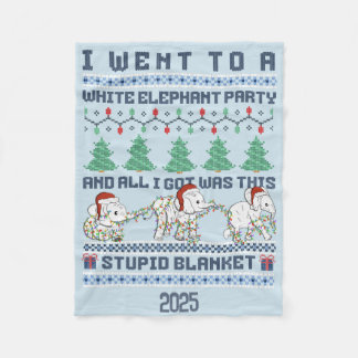 Couverture Polaire Fête d'éléphant blanc Cadeau personnalisé drôle