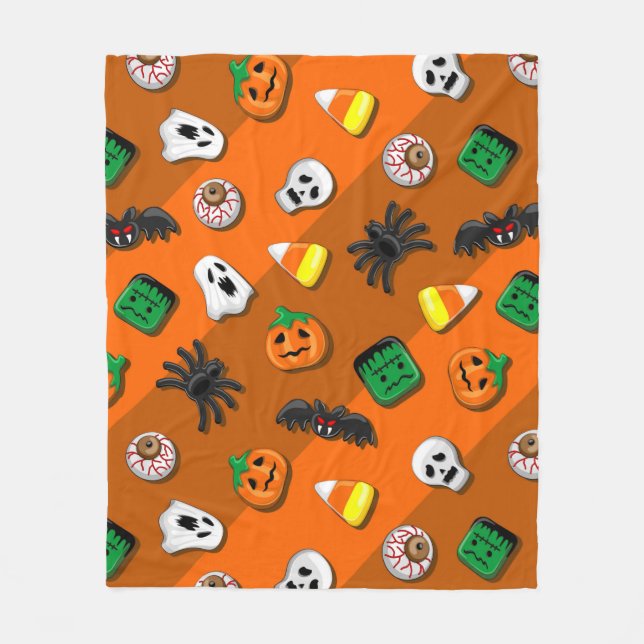 Couverture Polaire Fête des Candies Éffrayantes d'Halloween (Devant)