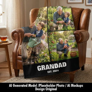 Couverture Polaire Fête des grands-parents Cadeau de plaid photo de g