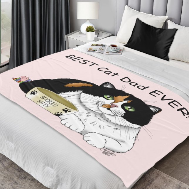 Couverture Polaire Fête des pères Calico Cat (Créateur téléchargé)