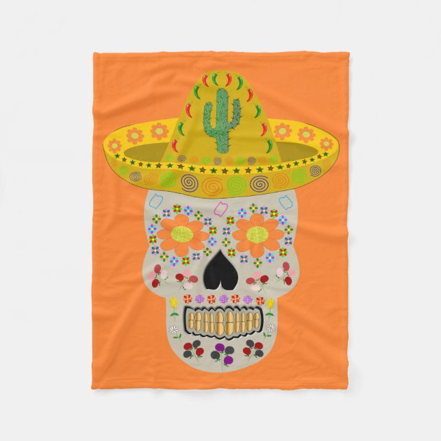 Couverture Polaire Fête mexicaine du crâne mort (Devant)