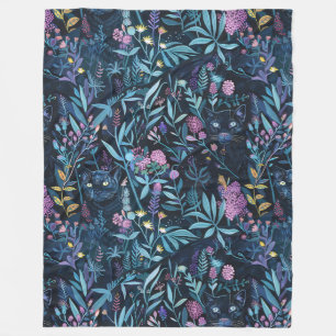 Couverture Polaire Feuillage de panthère noir