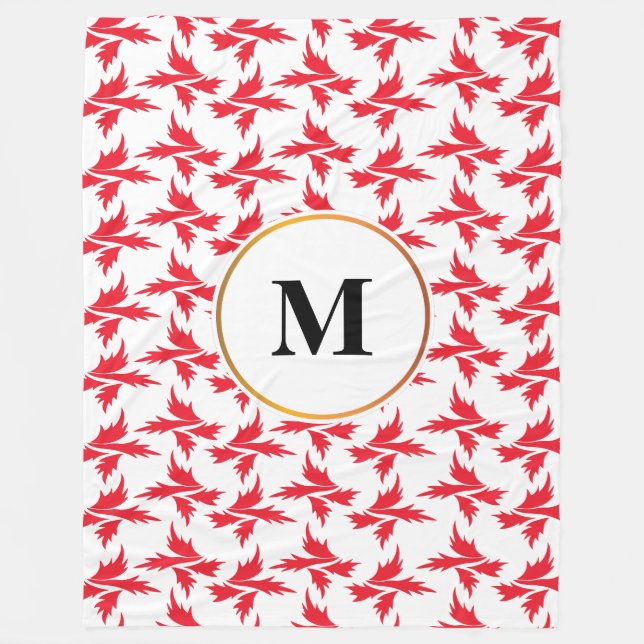 Couverture Polaire feuille à motifs (Devant)