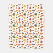 Feuille, châtaignes et champignons partout en moti